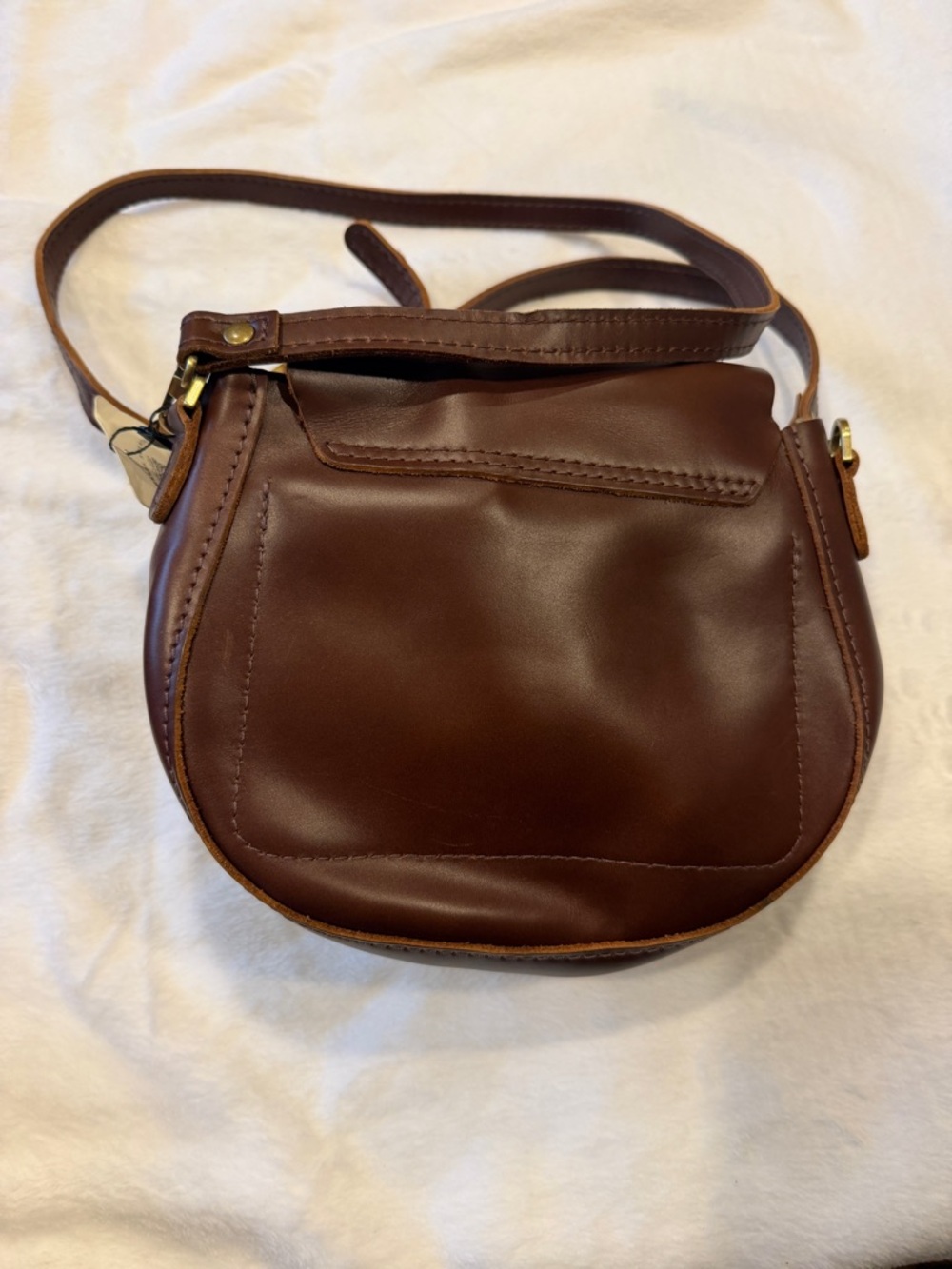 Portland Leather Brown Monaco Small Crossbody Bag - Picture 3 of 6